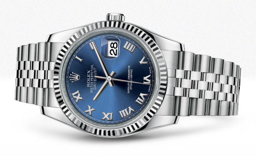 116234 Blue Roman Jubilee Bracelet Rolex Datejust 36