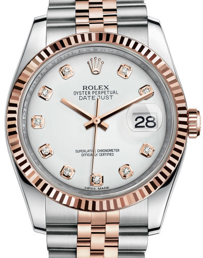 116231 white set with diamonds dial Rolex Datejust 36