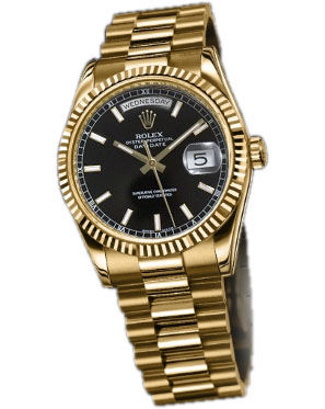 118238 Black Dial markers Rolex Day-Date 36