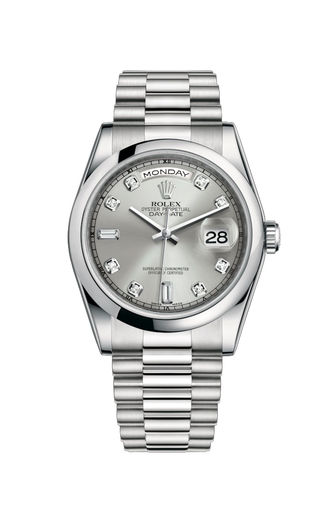 118206 Silver set with diamonds Rolex Day-Date 36