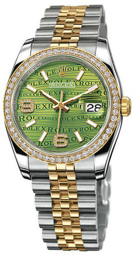 116243 Green Waves Diamonds Rolex Datejust 36