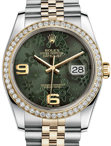 116243 Green floral motif Jublilee Rolex Datejust 36