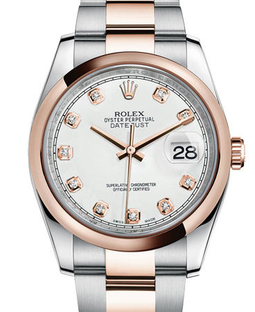 116201 white diamond dial Oyster Rolex Datejust 36