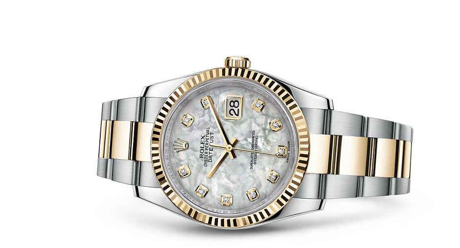 116233 White mother-of-pearl diamond Oyster Rolex Datejust 36