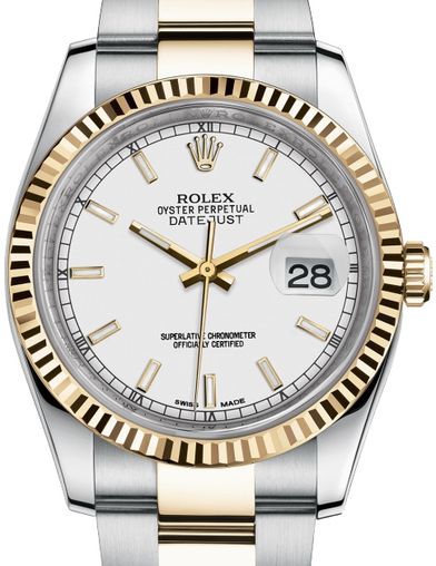116233 White index dial Oyster Rolex Datejust 36