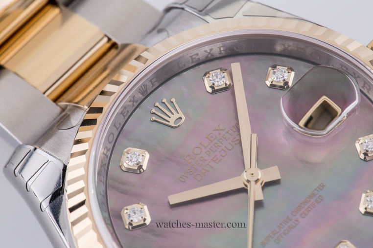 116233 Black mother of pearl diamond Oyster Rolex Datejust 36