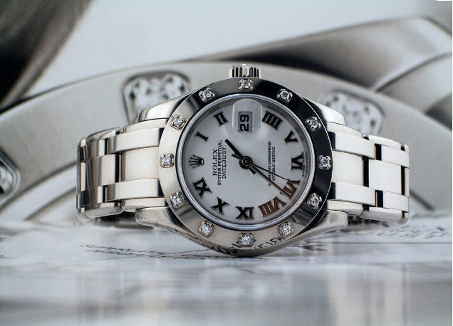 80319 white  Roman dial Rolex Pearlmaster