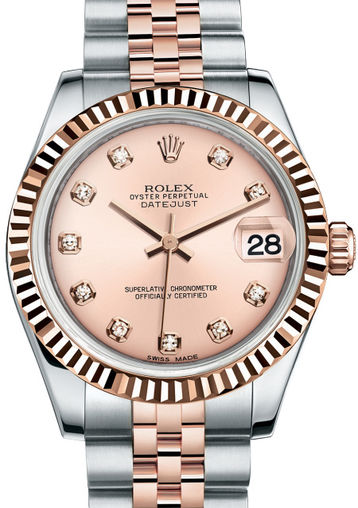 178271 pink set with diamonds dial  Rolex Datejust 31
