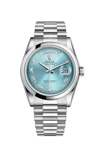 118206 Ice blue Roman hour markers Rolex Day-Date 36
