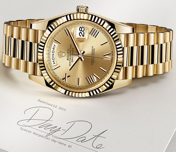 228238 champagne bevelled deconstructed Roman Rolex Day-Date 40