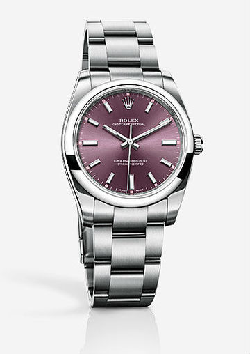 114200  Red grape dial Rolex Oyster Perpetual