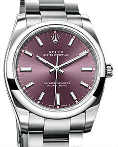 114200  Red grape dial Rolex Oyster Perpetual