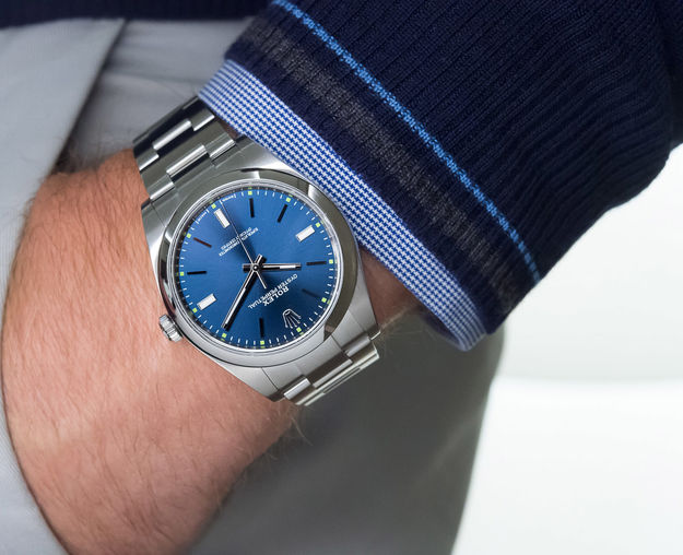 114300 Blue dial Rolex Oyster Perpetual