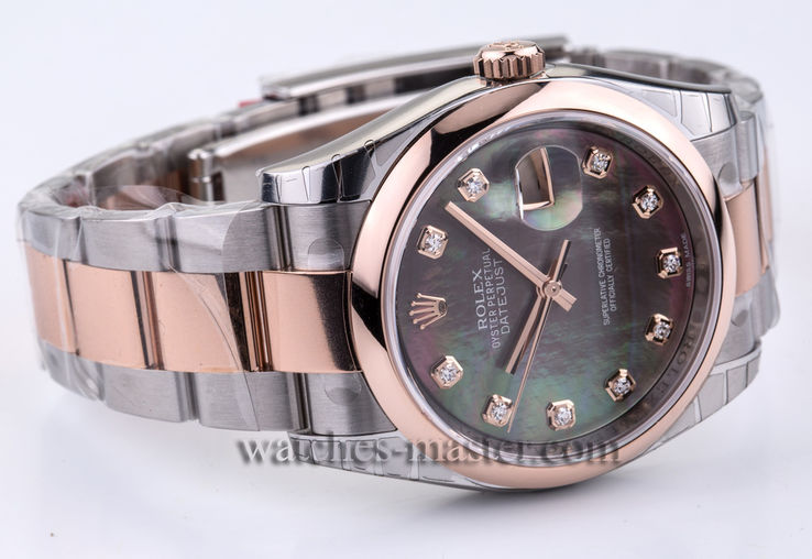 116201 Black mother-of-pearl set with diamonds Rolex Datejust 36