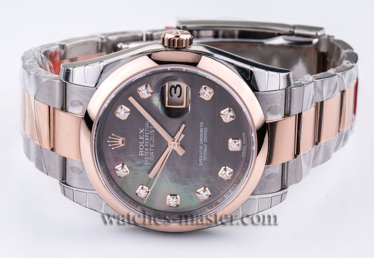 116201 Black mother-of-pearl set with diamonds Rolex Datejust 36