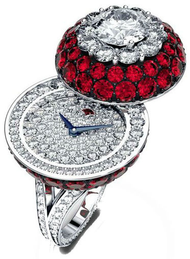 Halo Secret Ring Watch Ruby&Diamond GRAFF High jewellery watches