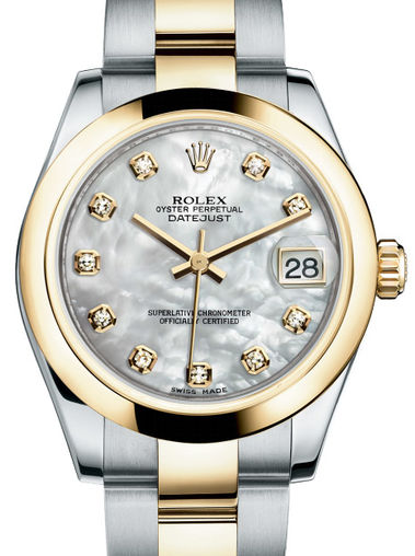 178243 White mother-of-pearl diamond dial Oyster Rolex Datejust 31