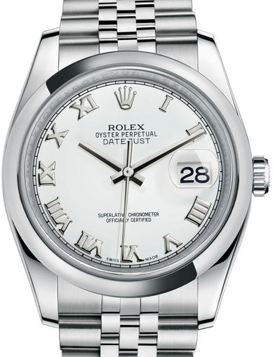 116200 White Roman Jubilee Bracelet Rolex Datejust 36