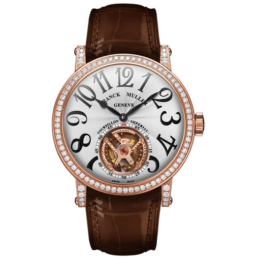 7008 T D Rose Gold Brown Leather Strap Franck Muller Round collection