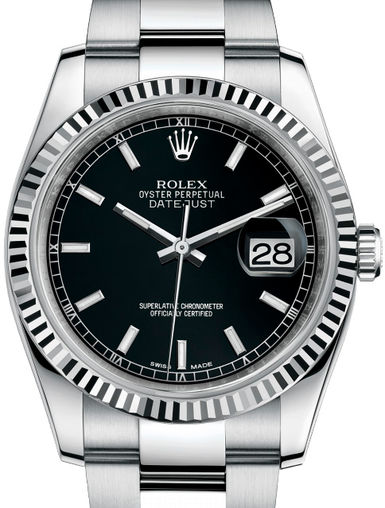 116234 Black index Oyster Bracelet Rolex Datejust 36