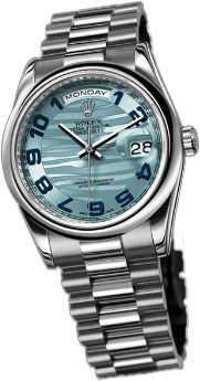 118206 ice blue wave dial Rolex Day-Date 36