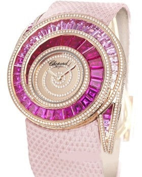 Attractive Pink Sapphire and Diamond Watch Chopard L.U.C