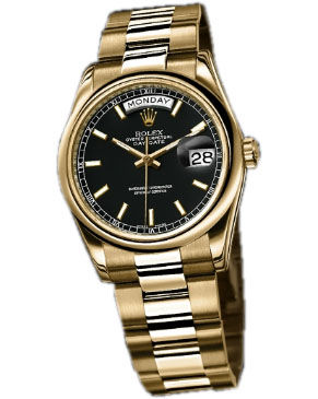 118208 black dial index markers Rolex Day-Date 36