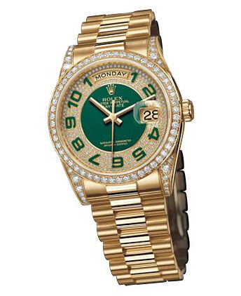 118388 pave edge dial  green  Rolex Day-Date 36