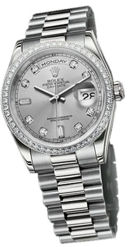 118346 silver dial Rolex Day-Date 36