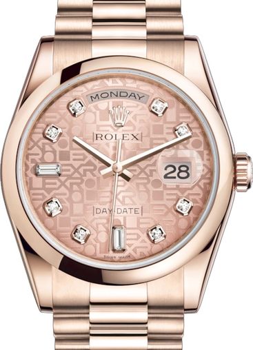 118205F Pink Jubilee design set with diamonds Rolex Day-Date 36