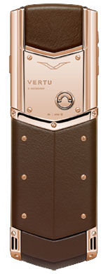 Red Gold Brown Leather Vertu Signature