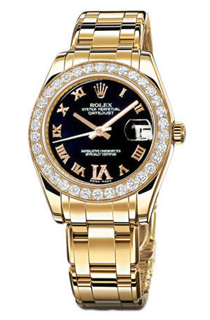 81298 black dial diamond IV dial Rolex Pearlmaster