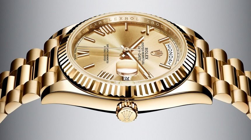 228238 champagne bevelled deconstructed Roman Rolex Day-Date 40