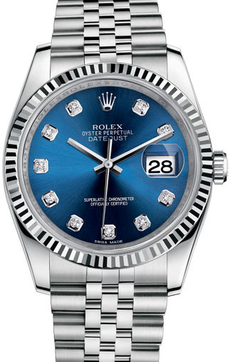 116234 Blue set with diamonds Jublilee Bracelet Rolex Datejust 36