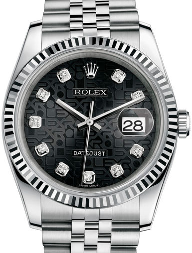 116234 Black Jubilee diamonds Jubilee Bracelet Rolex Datejust 36