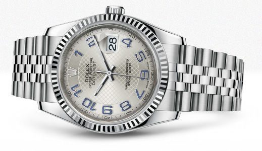 116234 Silver decorated blue Arabic Jubilee Bracel Rolex Datejust 36