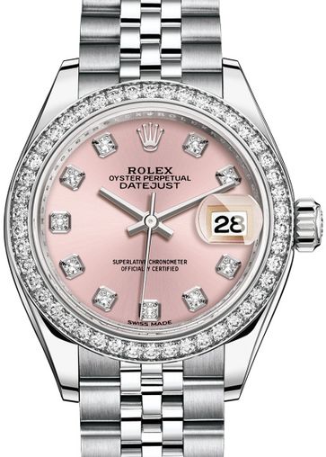 279384RBR Pink set with diamonds Rolex Lady-Datejust 28