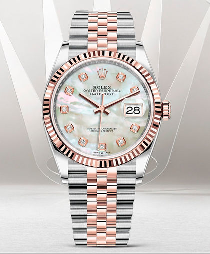 126231 White mother-of-pearl set with diamonds Rolex Datejust 36