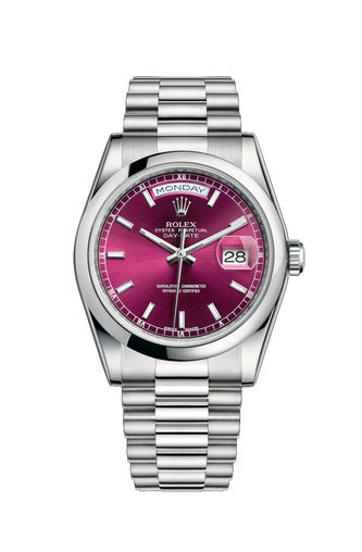 118206 Cherry index dial Rolex Day-Date 36
