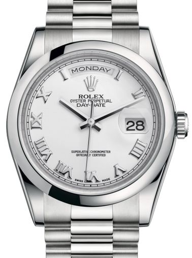 118206 White Roman hour markers Rolex Day-Date 36