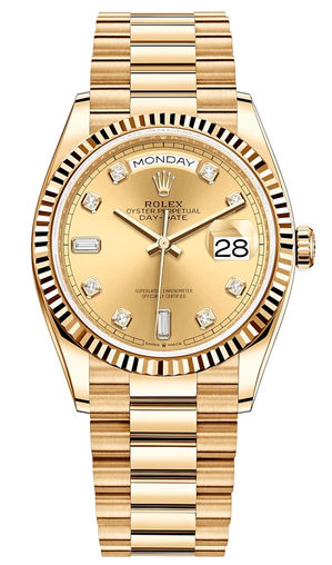 128238 Champagne-colour set with diamonds Rolex Day-Date 36