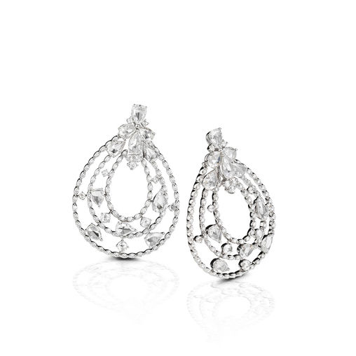 White gold earrings with diamonds Verdi Gioielli Opera