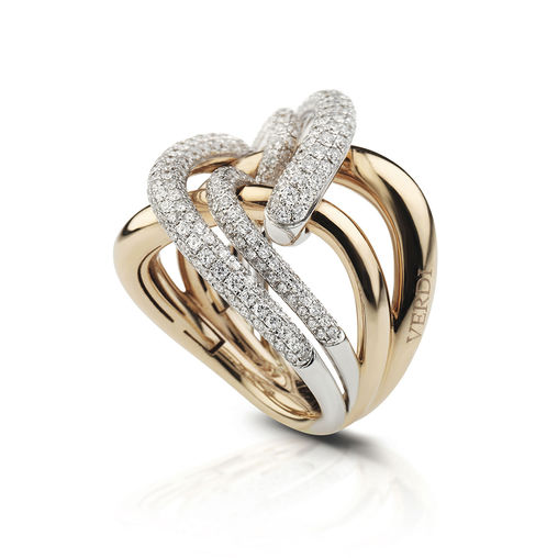 rose and white gold ring diamonds Verdi Gioielli Chillout